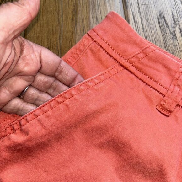 Liverpool Los Angeles Women Shorts Pumpkin Zip Pockets 4/27 Buttons Cotton Blen - Picture 4 of 11